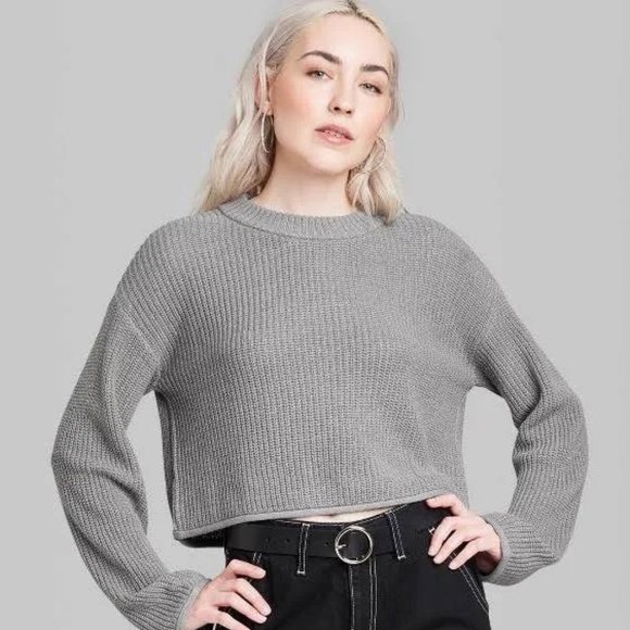 wild fable Sweaters - Wild Fable - Women's Crewneck Boxy Pullover Sweater Size XXL Light Gray